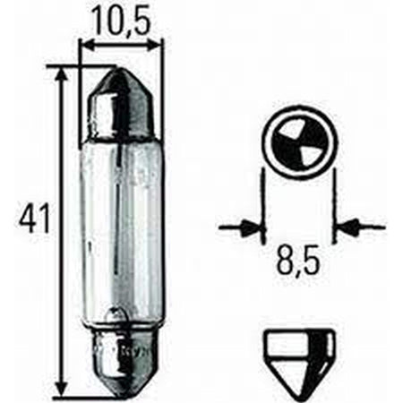 Hella Marine DE3175 Festoon Replacement Bulb, SV8.5-8 Base, 12V, 10W — Quality Boat Parts
