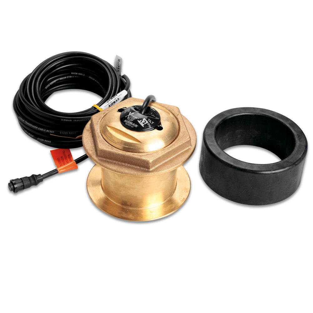 Garmin B164-12 Bronze Thru-Hull Transducer, 12° Tilt, 1kW, 50/200 kHz, Depth/Temp, 6-Pin Connector — Quality Boat Parts