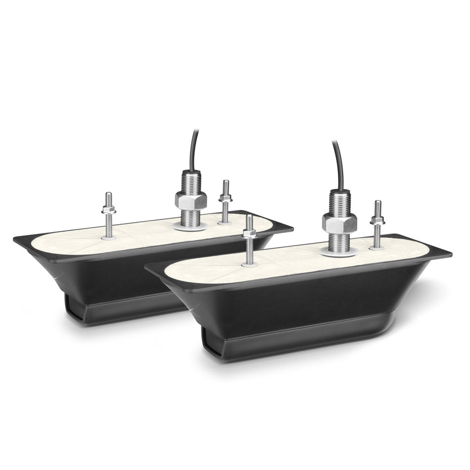 Garmin GT51M-THP Stainless Steel Thru-Hull Transducer Pair, CHIRP ClearVü/SideVü, 600W 80-160 kHz, 500W 260/455 kHz, 12-Pin, Depth/Temp, Up to 25 Degree Deadrise — Quality Boat Parts