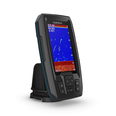 Garmin STRIKER Plus 4 GPS Fishfinder, 4.3in Display, CHIRP Traditional Sonar, Quickdraw Contours, Dual-Beam TM Transducer — Quality Boat Parts