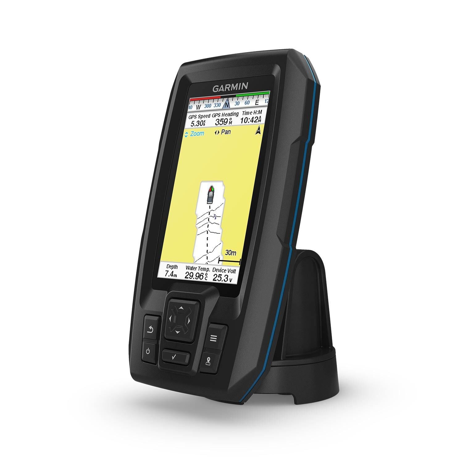 Garmin STRIKER Plus 4 GPS Fishfinder, 4.3in Display, CHIRP Traditional Sonar, Quickdraw Contours, Dual-Beam TM Transducer — Quality Boat Parts