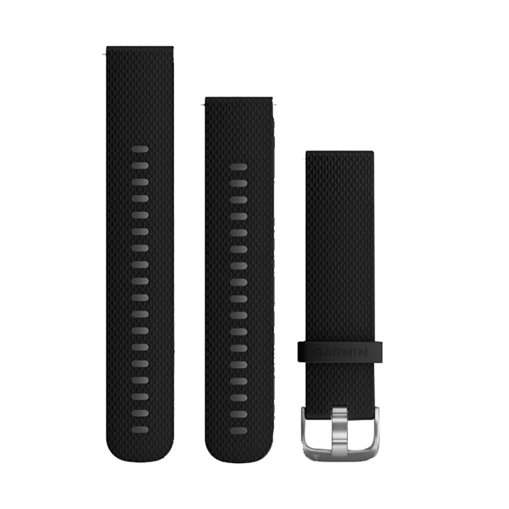 Garmin Quick Release 20 mm Watch Band, Black Silicone, Stainless Steel Hardware — Quality Boat Parts