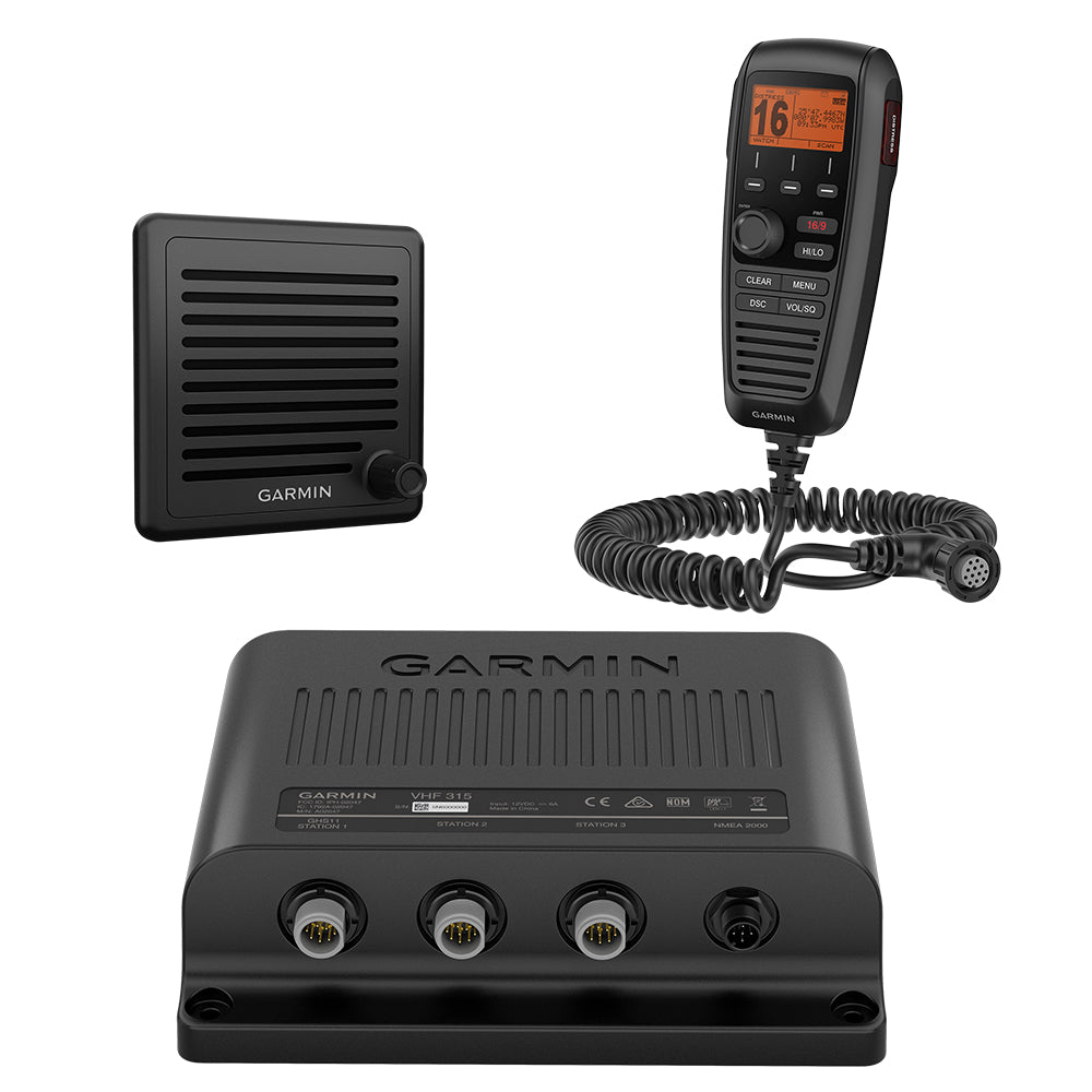 Garmin VHF 315 Modular VHF Marine Radio, 25W Class D DSC, Built-In GPS, NMEA 2000, IPX7, 30W Hailer, GHS 11 Handset, Intercom Up to 3 Stations — Quality Boat Parts