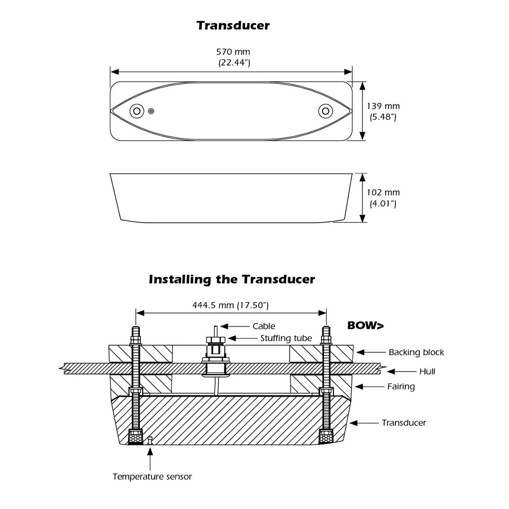 Garmin Airmar R109LM Thru-Hull Transducer, 2kW, Low/Mid CHIRP, Bare Wires — Quality Boat Parts