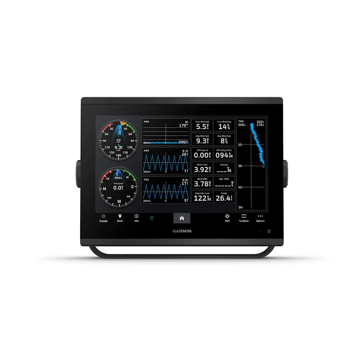 Garmin GPSMAP 1223 GPS Chartplotter, Non-Sonar, 12 in IPS Touchscreen, Worldwide Basemap, NMEA 2000 and NMEA 0183, Wi-Fi, Garmin Marine Network — Quality Boat Parts