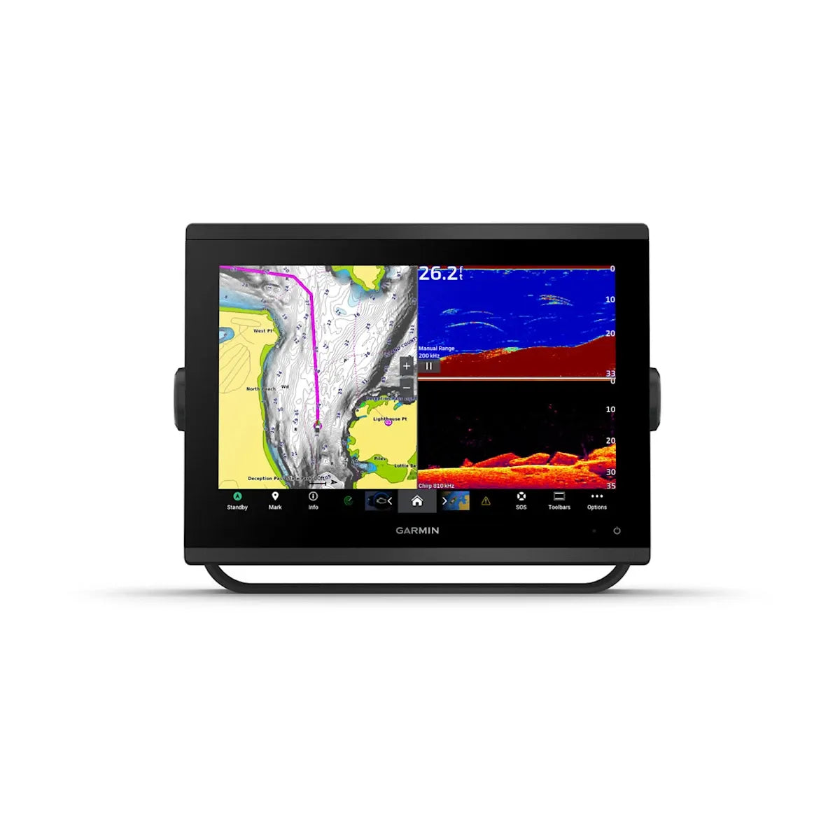 Garmin GPSMAP 1243xsv Chartplotter/Fishfinder Combo, 12in Touchscreen, Navionics+ Built-In, UHD SideVü/ClearVü, 1 kW CHIRP, NMEA 2000/0183, Wi-Fi — Quality Boat Parts