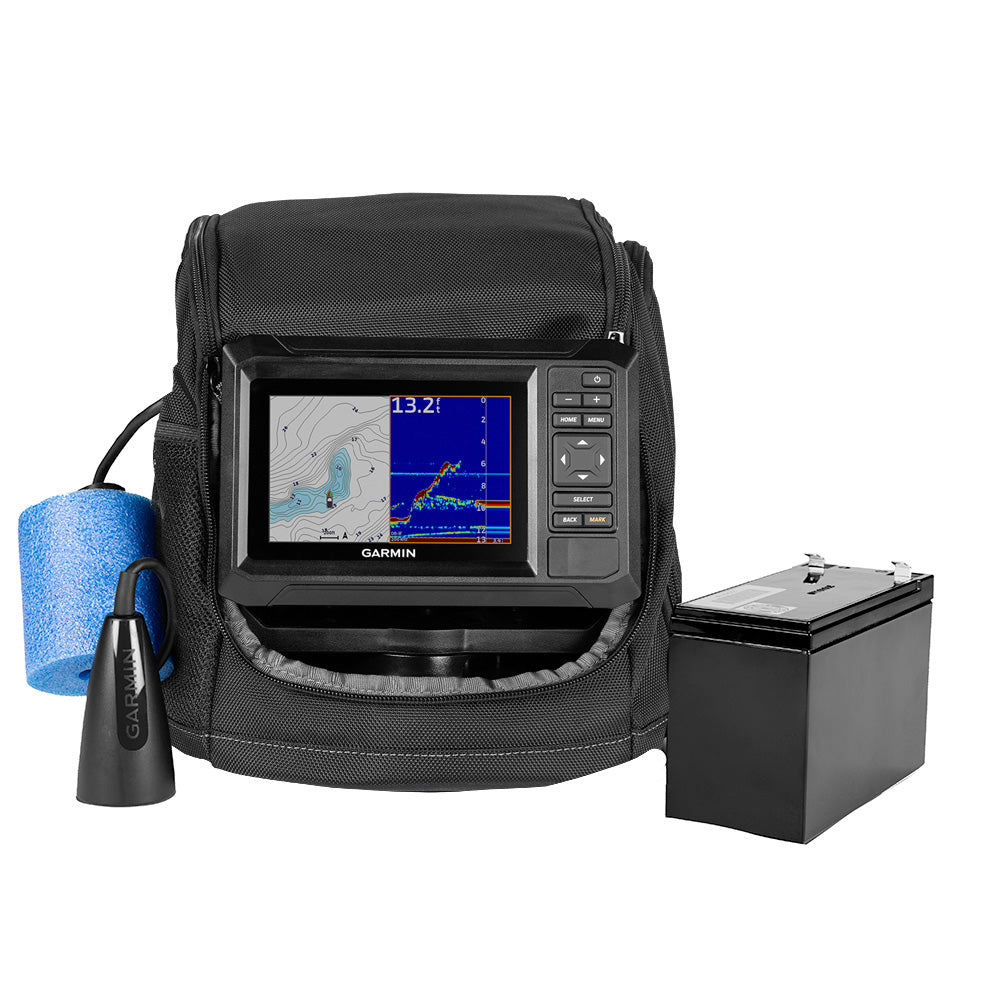 Garmin ECHOMAP UHD2 53cv Fishfinder/GPS Ice Fishing Bundle, 5in Keyed Display, Dual Beam-IF Transducer, 15/45 Degree Beamwidth, Built-In Flasher, Navionics+ Maps — Quality Boat Parts