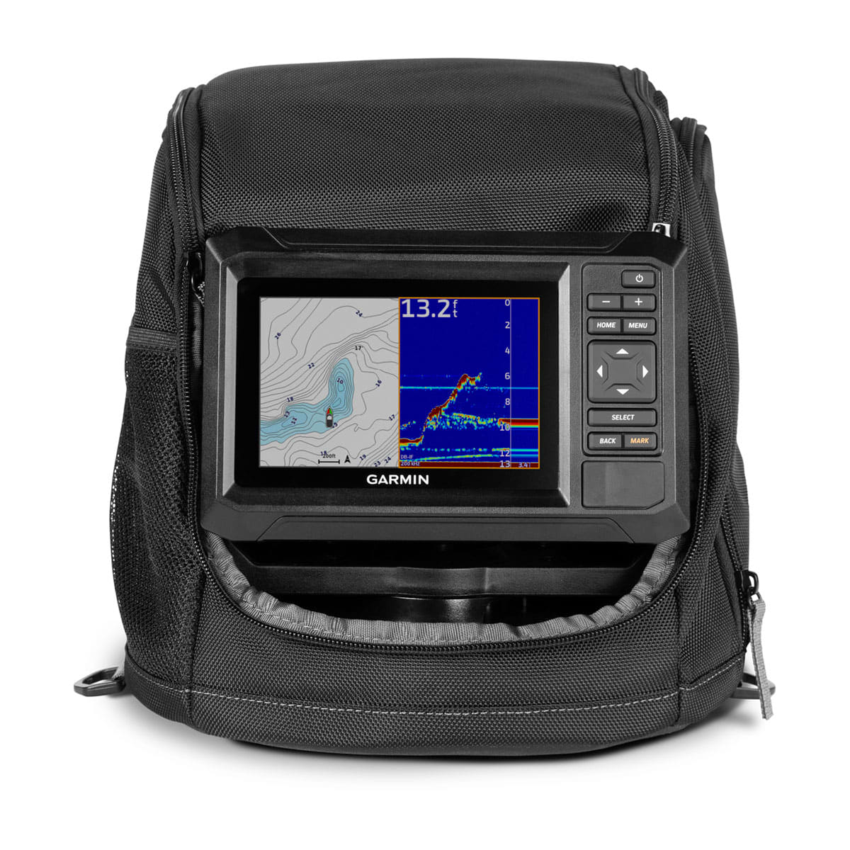 Garmin ECHOMAP UHD2 53cv Fishfinder/GPS Ice Fishing Bundle, 5in Keyed Display, Dual Beam-IF Transducer, 15/45 Degree Beamwidth, Built-In Flasher, Navionics+ Maps — Quality Boat Parts