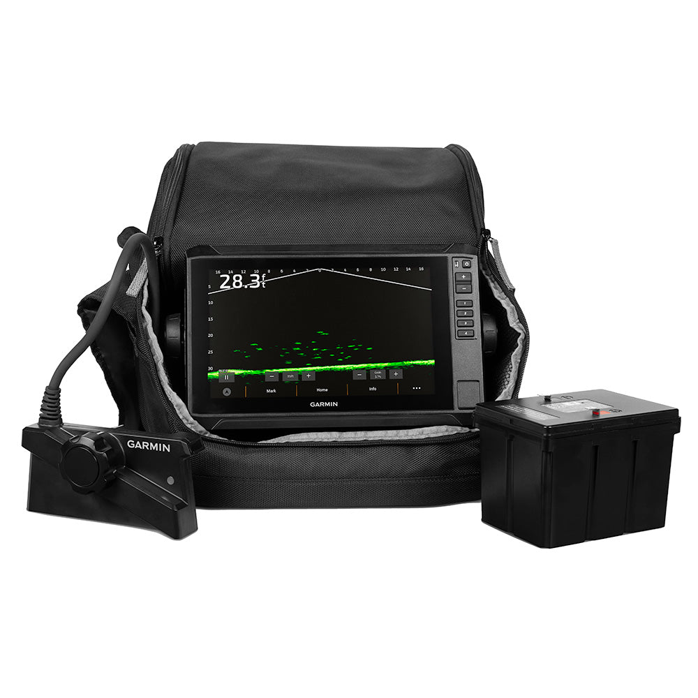 Garmin ECHOMAP UHD2 93sv LiveScope Plus Ice Fishing Bundle LI, 9in Touchscreen Display, LVS34-IF Transducer, 16.5Ah Li-Ion Battery, Garmin Navionics+ U.S. Inland Maps — Quality Boat Parts