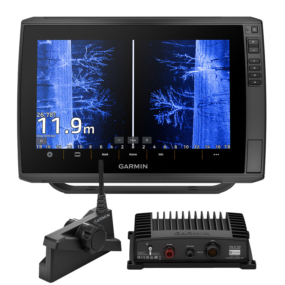 Garmin ECHOMAP Ultra 2 122sv Chartplotter/Fishfinder Bundle, LiveScope Plus LVS34, GLS 10, 12in Touchscreen, NMEA 2000, Multi-Band GPS, IPX7 — Quality Boat Parts