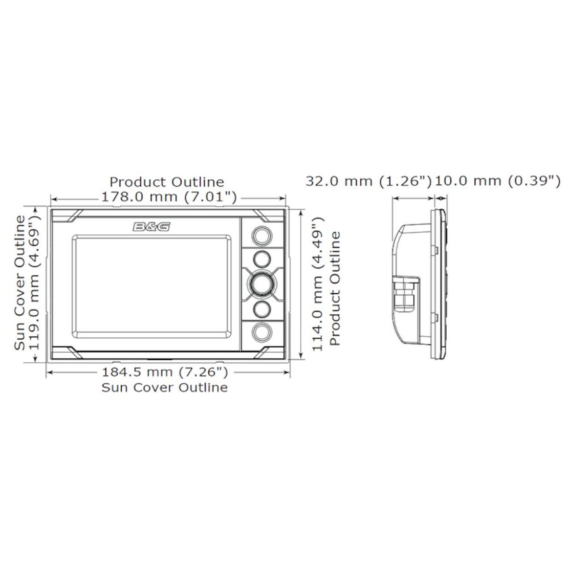 B&G H5000 Graphic Display, NMEA 2000, 5 in Sunlight Viewable Color — Quality Boat Parts