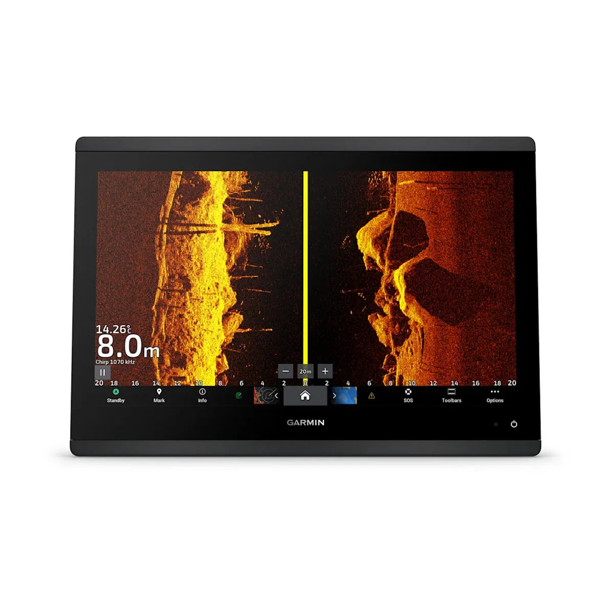Garmin GPSMAP 1623xsv Chartplotter with Sonar, 16 in IPS Touchscreen, UHD SideVu/ClearVu, 1 kW CHIRP, NMEA 2000, Wi-Fi — Quality Boat Parts