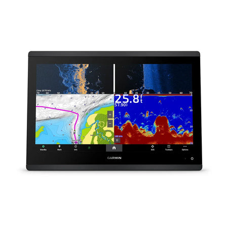 Garmin GPSMAP 1643xsv Chartplotter/Fishfinder, 16 in IPS Touchscreen, Garmin Navionics+ Built-In Charts, Ultra High-Definition SideVü/ClearVü Sonar, 1 kW CHIRP Support, NMEA 2000, Wi-Fi — Quality Boat Parts