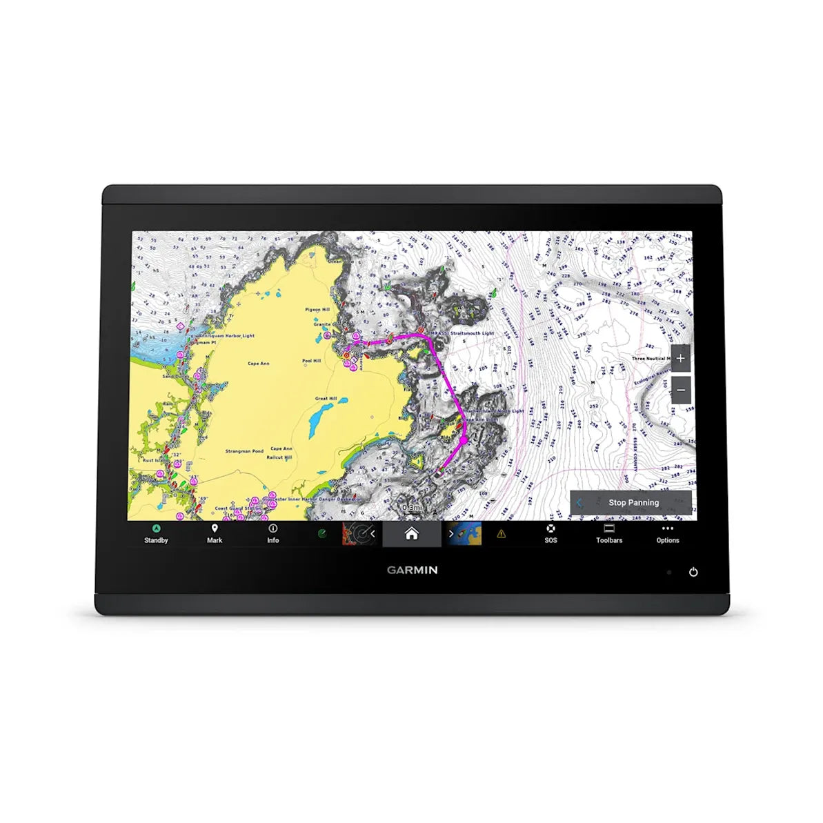 Garmin GPSMAP 1643xsv Chartplotter/Fishfinder, 16 in IPS Touchscreen, Garmin Navionics+ Built-In Charts, Ultra High-Definition SideVü/ClearVü Sonar, 1 kW CHIRP Support, NMEA 2000, Wi-Fi — Quality Boat Parts