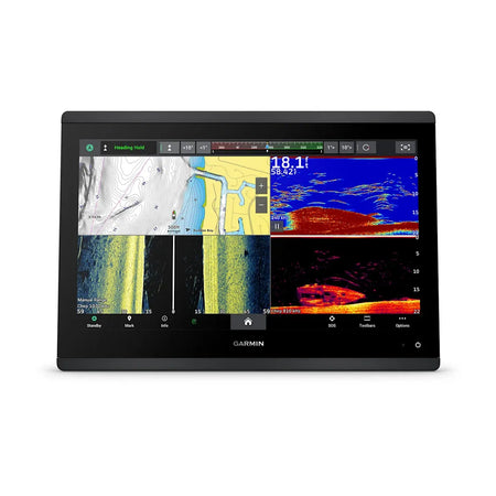 Garmin GPSMAP 1643xsv Chartplotter/Fishfinder, 16 in IPS Touchscreen, Garmin Navionics+ Built-In Charts, Ultra High-Definition SideVü/ClearVü Sonar, 1 kW CHIRP Support, NMEA 2000, Wi-Fi — Quality Boat Parts