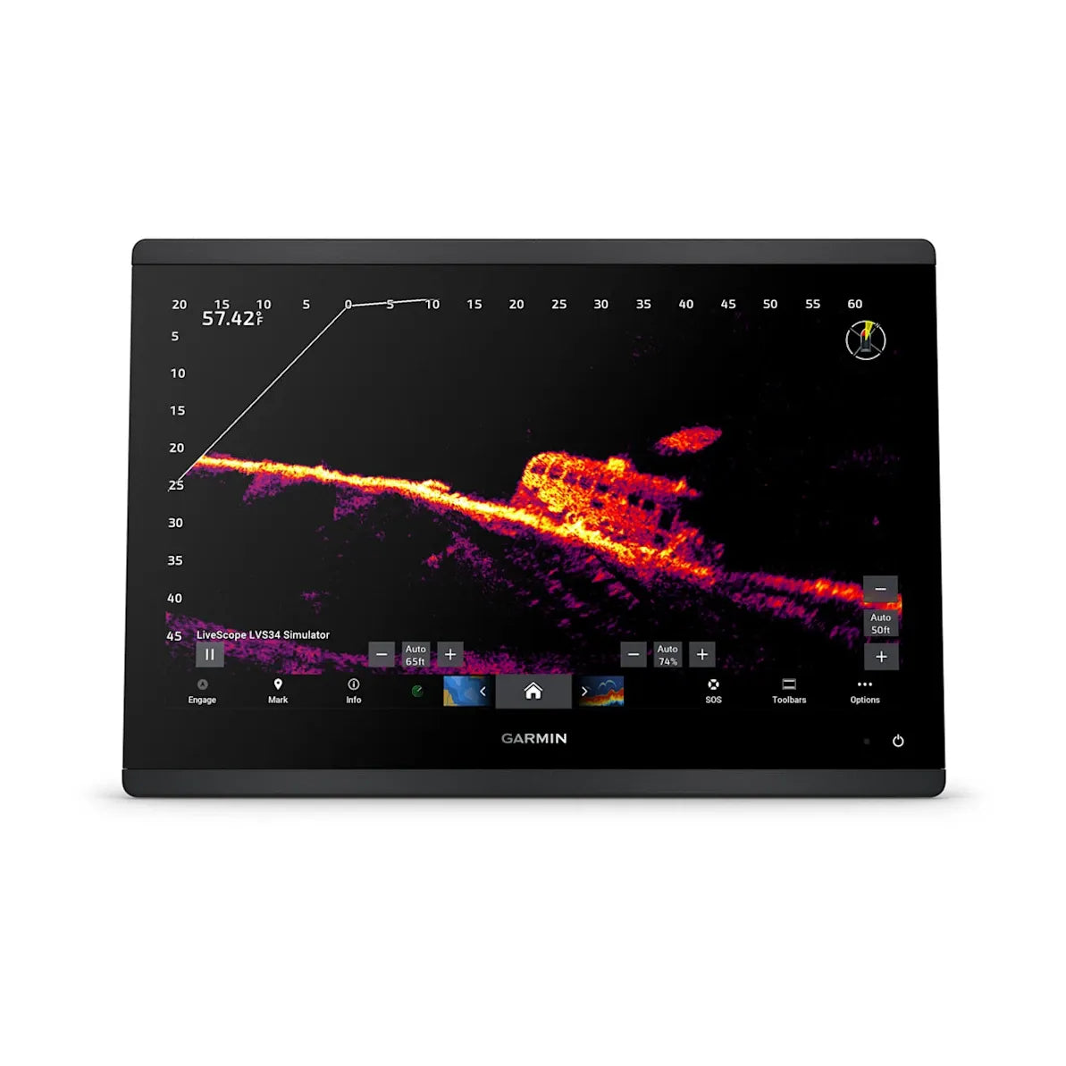 Garmin GPSMAP 1643xsv Chartplotter/Fishfinder, 16 in IPS Touchscreen, Garmin Navionics+ Built-In Charts, Ultra High-Definition SideVü/ClearVü Sonar, 1 kW CHIRP Support, NMEA 2000, Wi-Fi — Quality Boat Parts