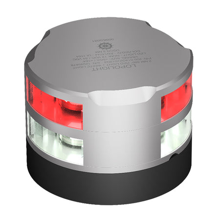Lopolight 2nm 360 Red/White Navigation Light, For Vessels Up to 50m, 10-32VDC, IP68, Silver Anodized Housing, Horizontal Mount — Quality Boat Parts
