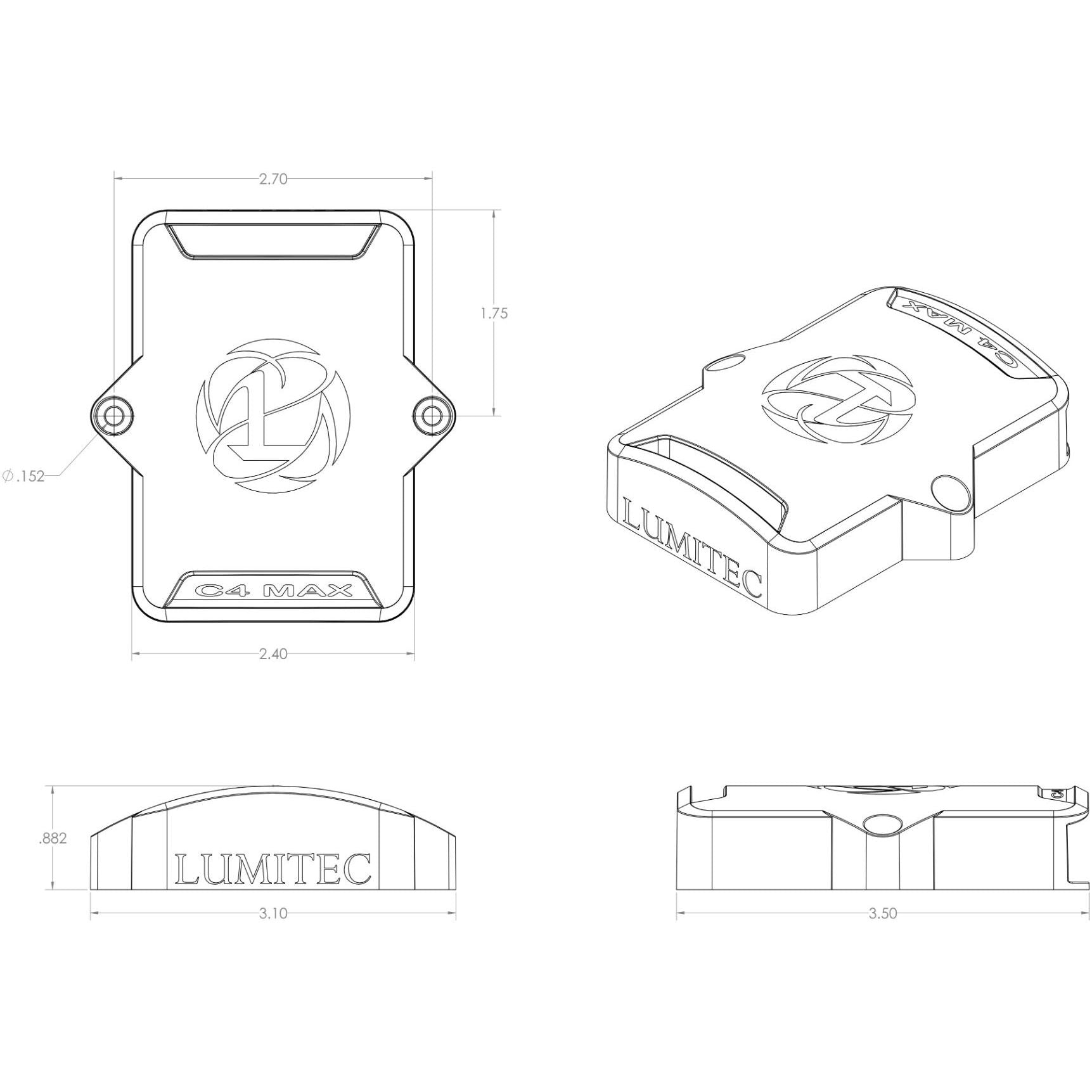 Lumitec Pico C4-MAX RGB/RGBW Control Expansion Module, For Poco System, 10-30V, 10A/Ch, IP67 — Quality Boat Parts