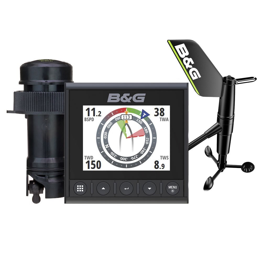 B&G Triton 2 Speed/Depth/Wind System Pack, WS310 Wired Wind Sensor, DST810 Depth/Speed/Temp Transducer, NMEA 2000 Starter Kit, 4.1in Color Display, 20m Mast Cable — Quality Boat Parts
