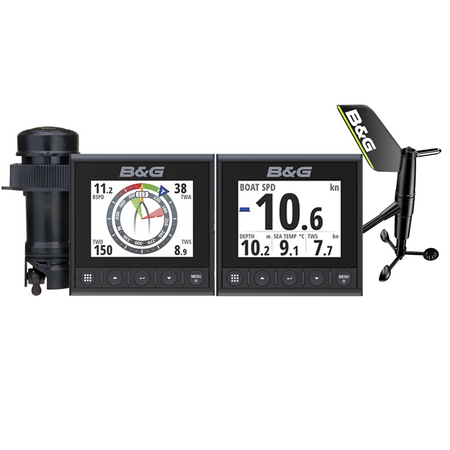 B&G Triton 2 Speed/Depth/Wireless Wind Instrument Pack, Dual 4.1 in Color Displays, DST810 Transducer, WS320 Wind Sensor, NMEA 2000 Starter Kit — Quality Boat Parts