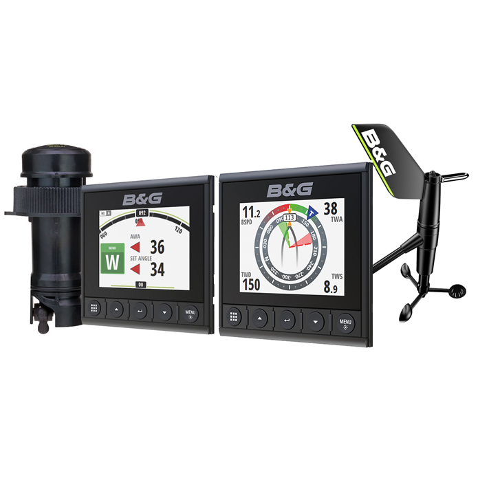 B&G Triton 2 Speed/Depth/Wireless Wind Instrument Pack, Dual 4.1 in Color Displays, DST810 Transducer, WS320 Wind Sensor, NMEA 2000 Starter Kit — Quality Boat Parts