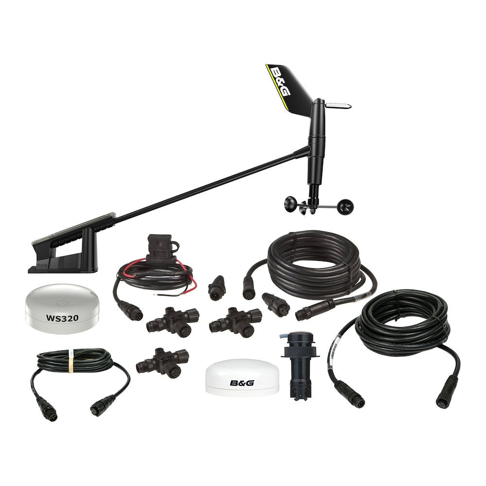 B&G Sail Performance Sensor Pack, WS320 Wireless Wind, DST810 Depth/Speed/Temp Thru-Hull, ZG100 10Hz GPS/Compass, NMEA 2000 Micro-C Backbone Kit — Quality Boat Parts