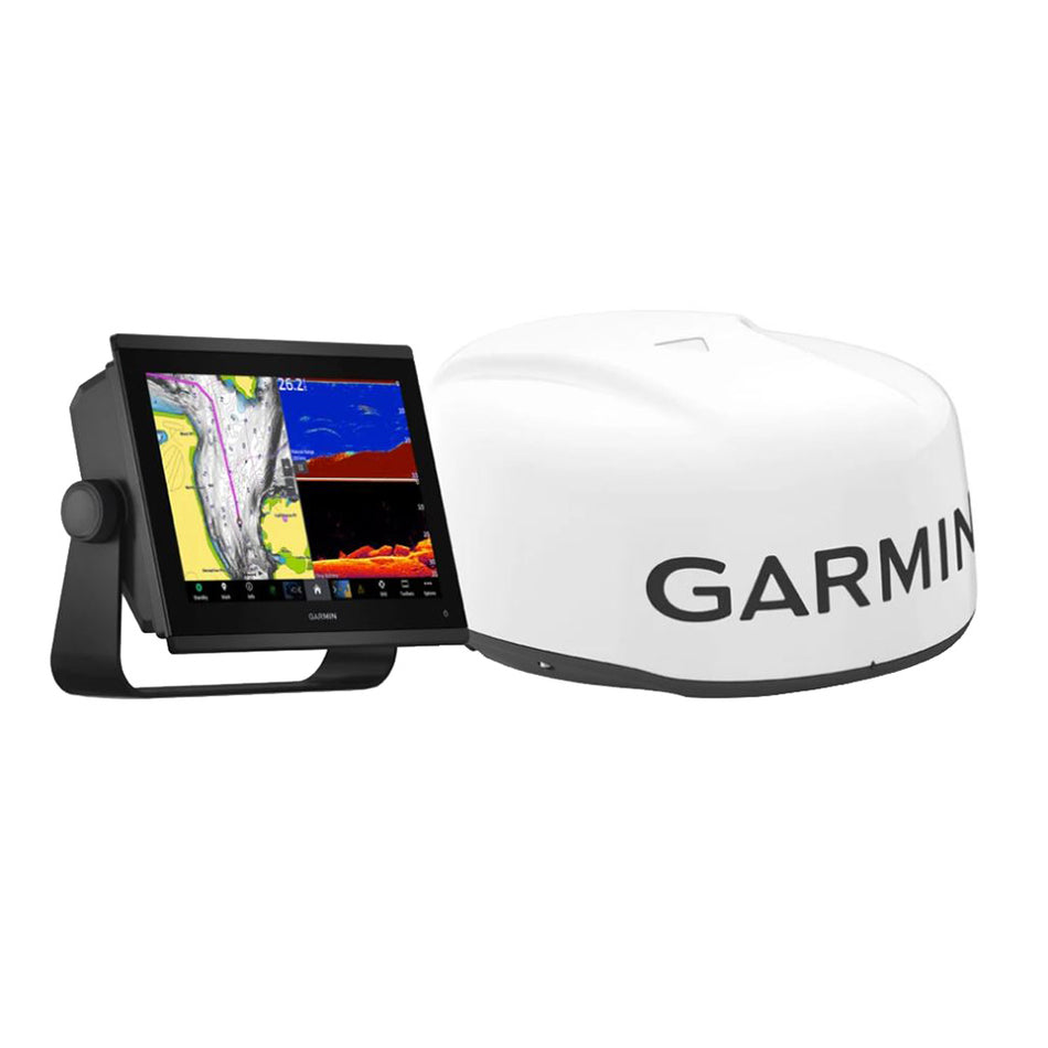 Garmin GPSMAP 1243xsv Chartplotter/Fishfinder and Radar Bundle, 12.1 in IPS Touchscreen, Navionics+ Charts, UHD SideVü/ClearVü Sonar, NMEA 2000, GMR 18 HD3 4 kW 18 in Radar Dome — Quality Boat Parts
