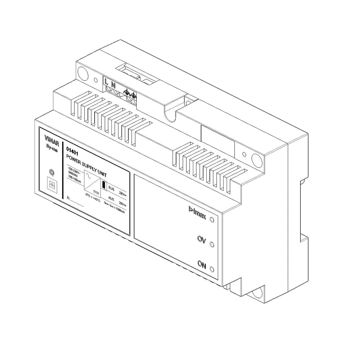 Vimar By-me Plus DIN Rail Supply Unit, 120-230V AC, 29V DC, 1280mA, Decoupling Coil, 8 Modules — Quality Boat Parts
