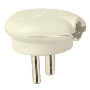 Vimar Polarized 2P 90-Degree Plug, For Socket Outlets 16301/14331/08159/10159, 6A 24V SELV, Cord-Grip, Ivory Finish — Quality Boat Parts