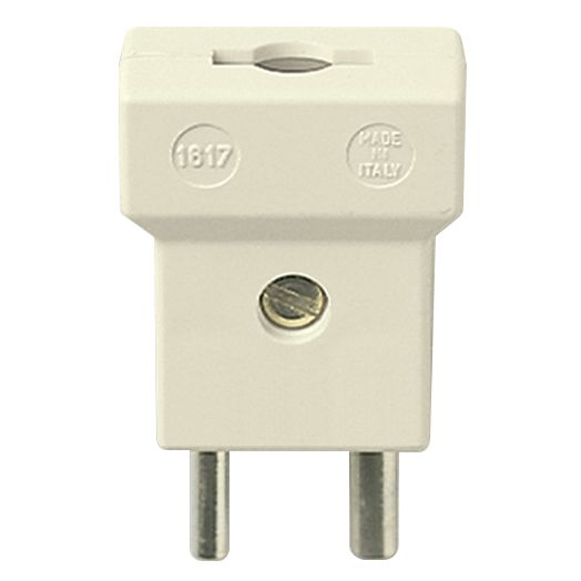 Vimar 2P Polarized Axial Plug, 6A 24V SELV, 3 mm/4 mm Pins, Ivory — Quality Boat Parts