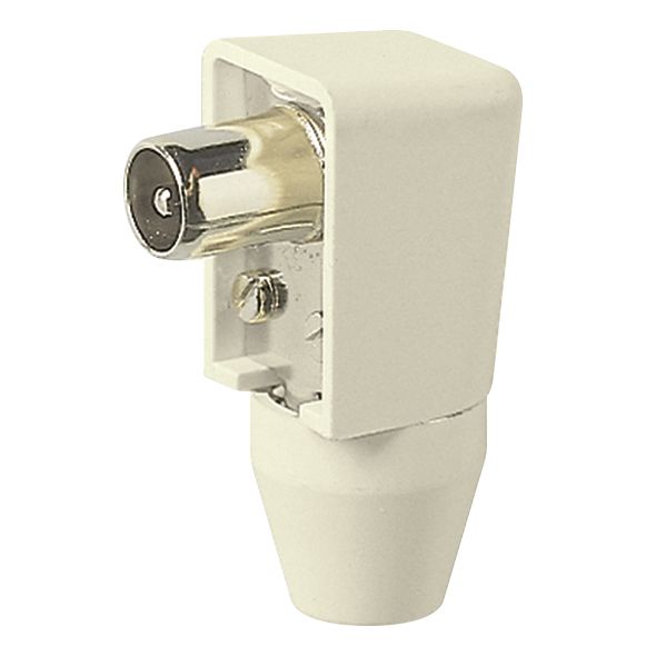 Vimar Coaxial TV Plug, IEC 9.5mm Male, 75 Ohm, 90° Elbow, RG59, Ivory — Quality Boat Parts