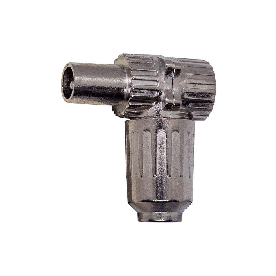 Vimar Coaxial TV-RD-SAT Male Connector, 90 Degree Elbow, 75 Ohm, RG59, White Finish — Quality Boat Parts