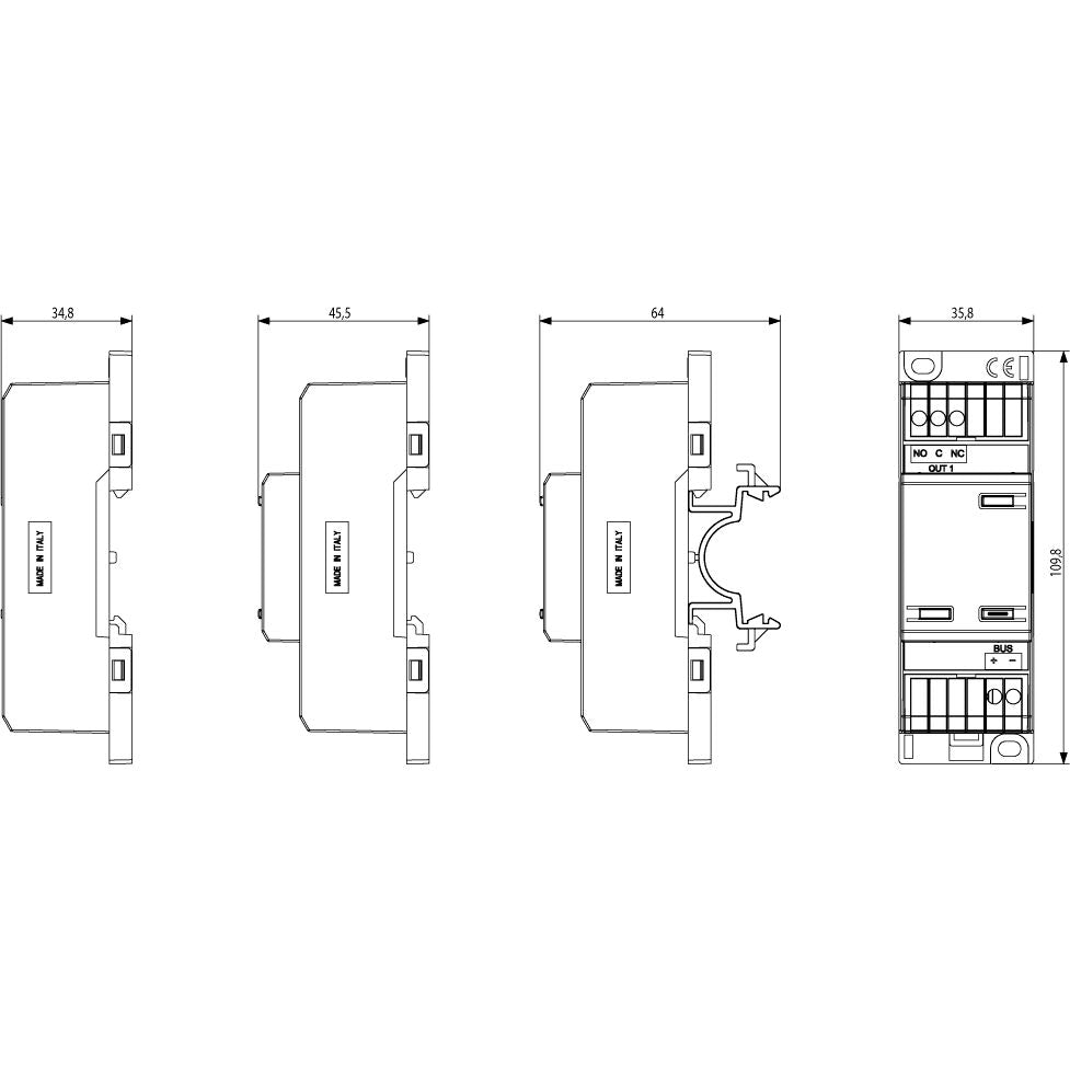 Vimar Relay Actuator, 16A Changeover, 120-230V~, DIN Rail, Circulation Pump — Quality Boat Parts