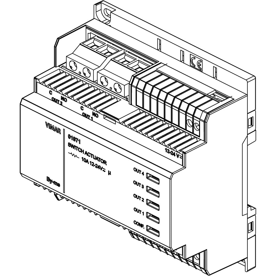 Vimar By-me Plus 4-Relay Actuator 24V, 12-24V AC/DC SELV, 10A, DIN Rail — Quality Boat Parts