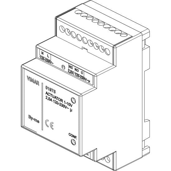 Vimar By-me Plus 1-10V LED Dimming Actuator, 120-230V, 30 mA Output, 2.5A Changeover Relay, DIN Rail Mount, 3 DIN Modules, IP20 — Quality Boat Parts