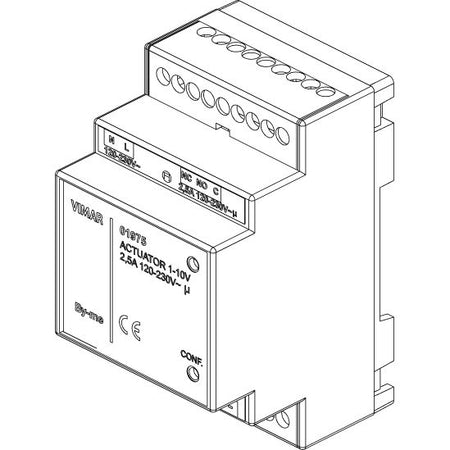 Vimar By-me Plus 1-10V LED Dimming Actuator, 120-230V, 30 mA Output, 2.5A Changeover Relay, DIN Rail Mount, 3 DIN Modules, IP20 — Quality Boat Parts