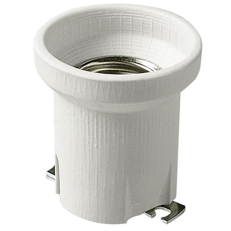 Vimar E40 Porcelain Lampholder, Straight Fixing Bracket, White — Quality Boat Parts
