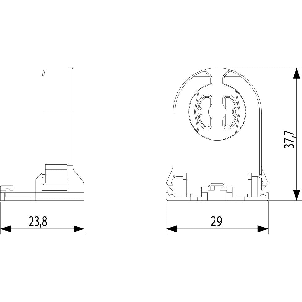 Vimar G13 Fluorescent Lampholder, 2A, 500V, 140C, with Starter Holder, Snap-Fit, Screwless Terminals — Quality Boat Parts