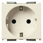 Vimar 8000 Series German 2P+E SICURY Socket Outlet, 16A, 250V~, IP20, Flush-Mounted, 2 Modules, White RAL 9001, Screwed Terminal, Enhanced Contact Protection — Quality Boat Parts