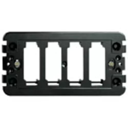 Vimar 8000 Series 4-Module Mounting Frame, for Rectangular Flush Boxes, with Screws, Thermoplastic, Horizontal/Vertical Mounting, Black — Quality Boat Parts