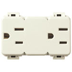 Vimar LINEA Classica USA+SASO Double Socket Outlet, 2P+E, 15A, 127V, 3-Module, White — Quality Boat Parts