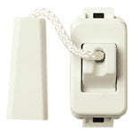 Vimar Linea Classica Cord-Operated Push Button, 1P Normally Open, 10A 250V~, 1.5 m Cord, Flush Mount, White RAL 9001 — Quality Boat Parts