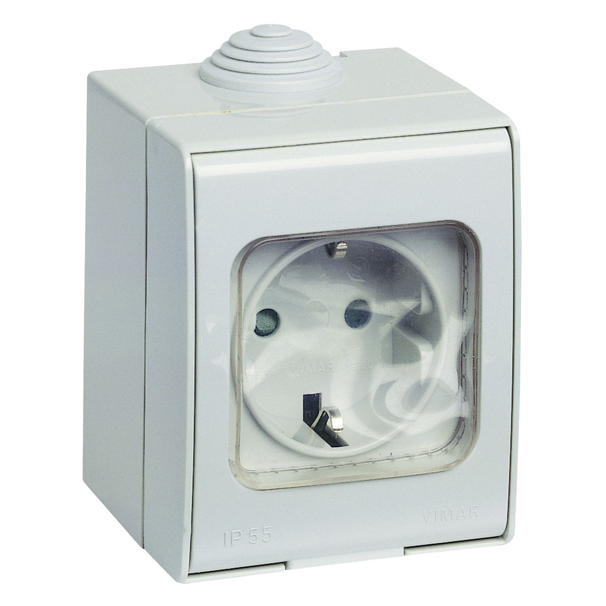Vimar LINEA Clas. German SICURY Surface Socket Outlet, 16A 250V, IP55 — Quality Boat Parts