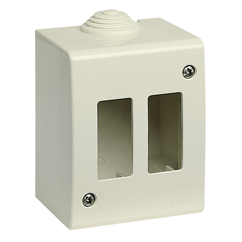 Vimar 8000 IP40 2-Module Surface Enclosure, RAL 7035 Ivory — Quality Boat Parts