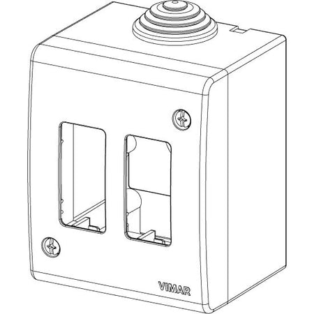 Vimar 8000 IP40 2-Module Surface Enclosure, RAL 7035 Ivory — Quality Boat Parts