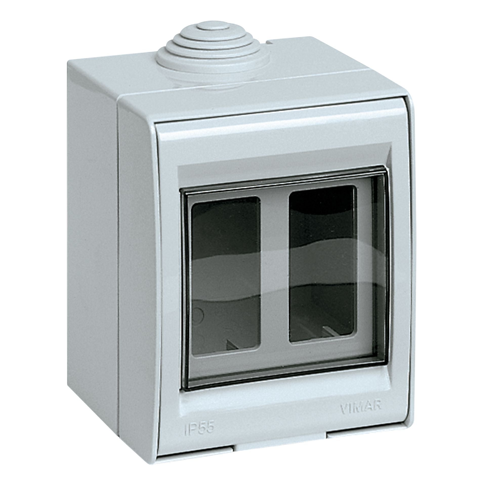 Vimar 8000 Series 2-Module Surface Enclosure, IP55, RAL 7035 Grey — Quality Boat Parts