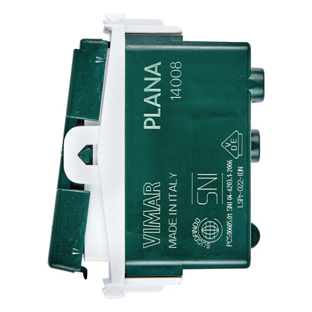 Vimar Plana 1P NO Push Button Mechanism, For 1-3 Module Buttons, 10A 250V, Lightable, Flush Mount, IP40, Halogen-Free — Quality Boat Parts