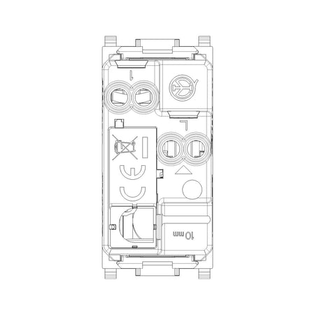 Vimar Plana 1P NO Push Button Mechanism, For 1-3 Module Buttons, 10A 250V, Lightable, Flush Mount, IP40, Halogen-Free — Quality Boat Parts
