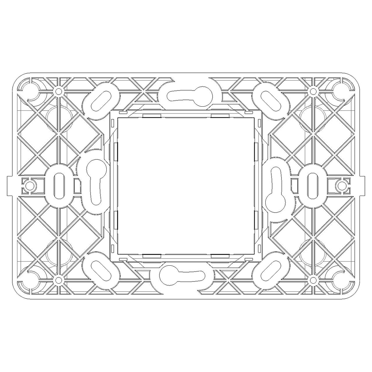 Vimar Plana 2-Central-Module Mounting Frame, With Screws, 60 mm Fixing Centres — Quality Boat Parts