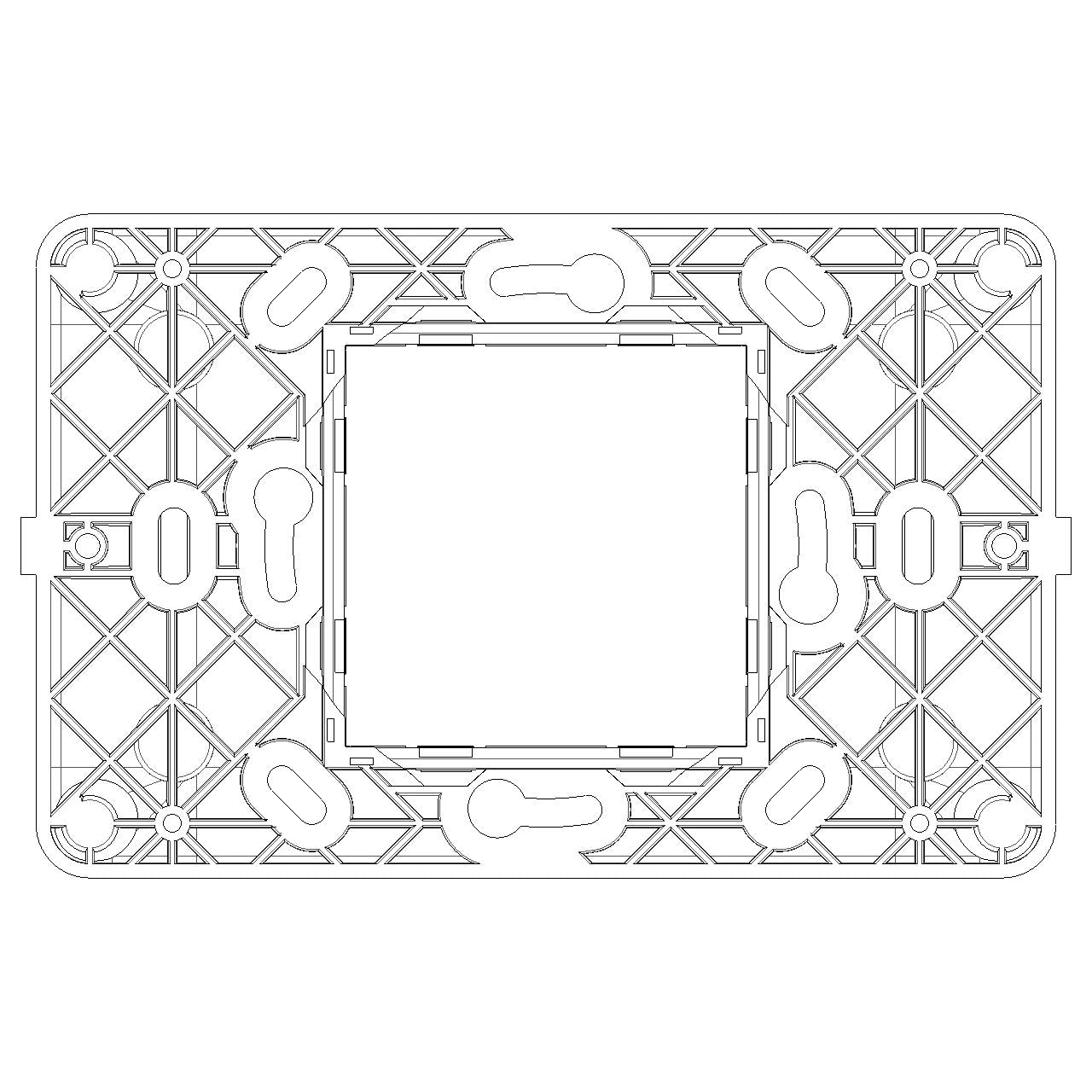 Vimar Plana 2-Central-Module Mounting Frame, With Screws, 60 mm Fixing Centres — Quality Boat Parts